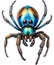 Watercolor painting of a spider. Ai-generated