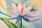 Watercolor painting style lotus flower close-up