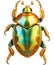 Watercolor painting of a tortoise beetle. Ai-generated