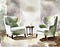 Watercolor of pair of chairs positioned for a conversation