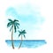 Watercolor palm beach