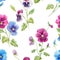 Watercolor pansy flower pattern