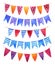 Watercolor party set of colorful flags garlands isolated on white