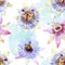 Watercolor passion flower pattern