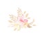 Watercolor pastel color flowers. Gentle design peach flowers templates for wedding design, invitation, postcards