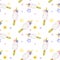 Watercolor pattern with cute unicorns, clouds,rainbow and stars. Magic background with little unicorns.