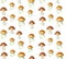 Watercolor pattern forest autumn mushrooms seamless on a white background