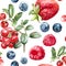 Watercolor pattern forest berries