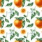 Watercolor pattern of fresh citrus.