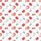 Watercolor pattern fruits and berries seamless design on white background