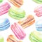 Watercolor pattern with macarons