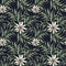 Watercolor pattern with palm tree leaves and passiflora. Hand painted exotic greenery branch and flowers isolated o