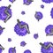 watercolor pattern velvet purple hydrangea flower with geometric