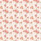 Watercolor peachy delicate flowers with leaves. Seamless spring blooming pattern for banner design, business cards, brochures