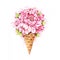Watercolor peonies in waffle cone