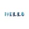 Watercolor phrase - Hello. Exclusive Custom Characters. Hand Lettering and Typographic art for Designs: Logo, for Poster