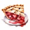 Watercolor Pie Illustration: Highly Detailed Realism In Red And Pink