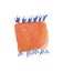 Watercolor pillow in orange and blue. Scandinavian style.Orange and blue colors