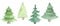 Watercolor pine trees set illustration, forest, nature, Christmas and New Year design.