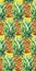 Watercolor pineapple exotic tropical fruit seamless pattern texture background