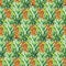 Watercolor pineapple exotic tropical fruit seamless pattern texture background