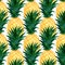 Watercolor pineapples pattern. Repeating texture with realistic pineapple on white background. Fashion summer wallpaper design