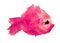 Watercolor pink blot stain in the form a silhouette of a fish with a black eye on a white background isolated. Colorful ink of sea