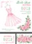 Watercolor pink bridal shower invitation.Dress