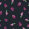 Watercolor Pink Christmas Cactus Seamless Pattern, Blooming Flowers Schlumbergera