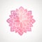 Watercolor pink flower pattern. Silhouette of lotus. Mandala