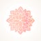 Watercolor pink flower pattern. Silhouette of lotus. Mandala