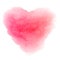 Watercolor pink hand drawn heart shaped stain.