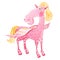 Watercolor pink Pegasus