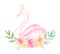 Watercolor Pink Swan Illustration