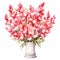 Watercolor Pink Sweetpeas In A Vase - Colorful English Countryside Floral Art