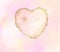 Watercolor pink yellow heart backdrop valentine