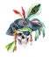 Watercolor pirate head
