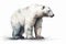 Watercolor polar bear illustration on white background