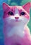 Watercolor portrait of cute Pixiebob cat.