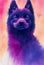 Watercolor portrait of cute Schipperke Dog.