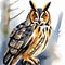 Watercolor Portrait of a Long-Eared Owl