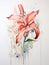 Watercolor Portrayal of the Kakabeak Flower on a White Canvas AI Generated