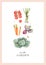 Watercolor poster with farm vegetables. My little eco Garden print with carrots, onions, cabbage, beets, tomato. Harvest. Perfect