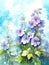 watercolor primroses flower background