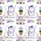 Watercolor provence. drawings in a seamless pattern. lavender, furniture, window