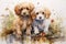 watercolor puppies paws in watercolor wonderland dog funny little puppies pets watercolor