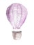 Watercolor purple illustration of sky air balloon. Baby Boy and girl pattern. baby shower, nursery design