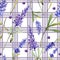 Watercolor purple lavender flowers. Floral botanical flower. Seamless background pattern.