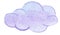 Watercolor purple rain cloud on white background