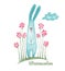 Watercolor rabbit Hand-drawn illustration